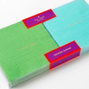 Kate Spade Cocktail Napkins Embossed Festive 40 5x5 - NIP
